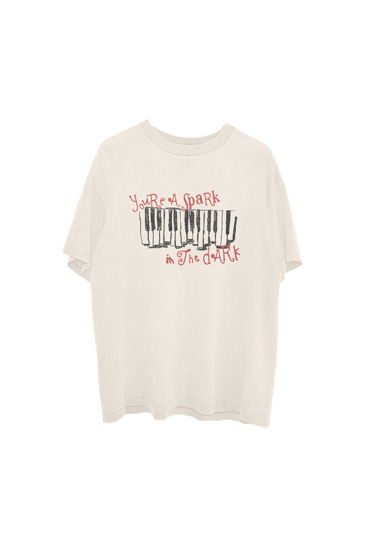 spark in the dark piano t-shirt