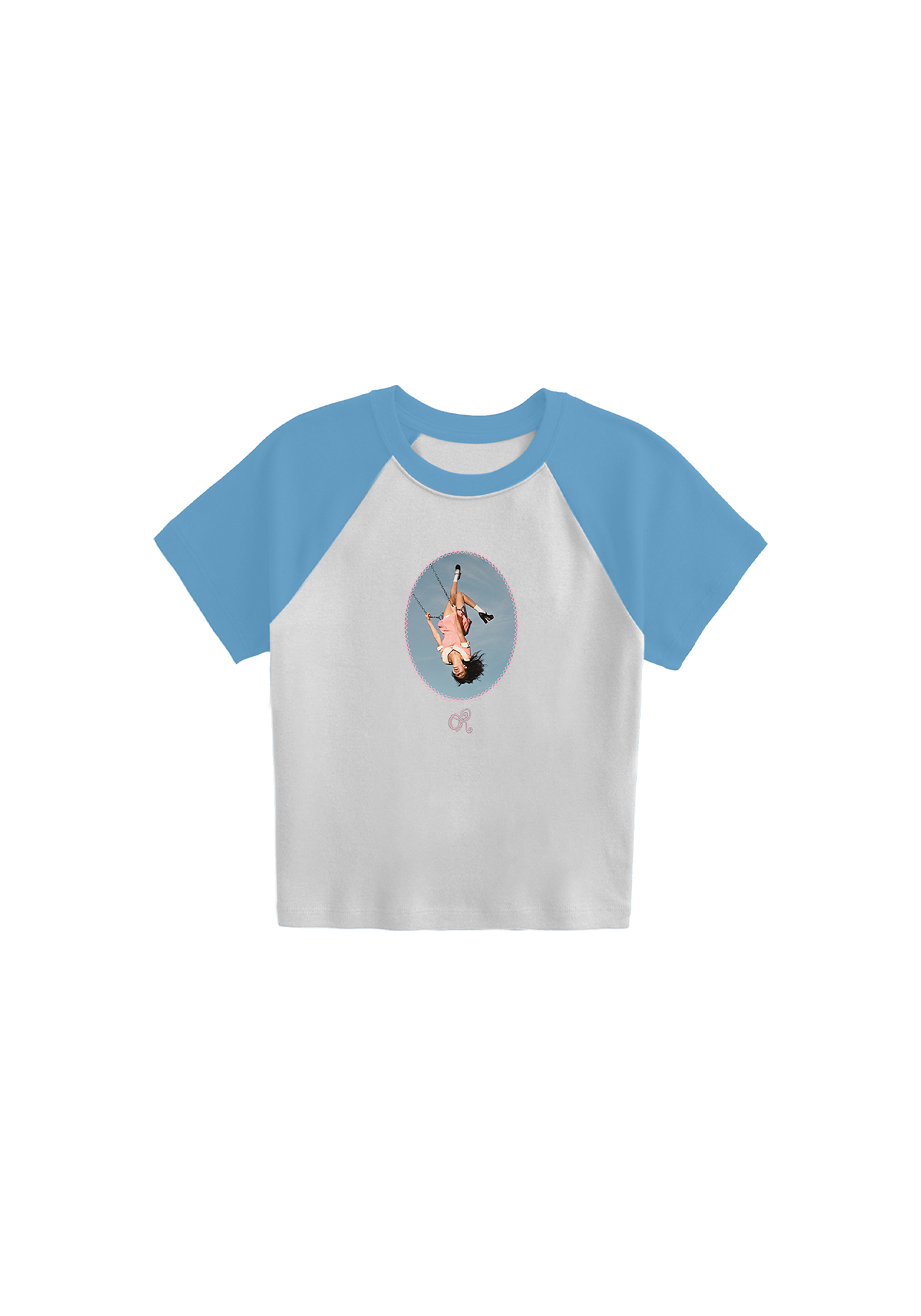 album cover stitched women's baby raglan court