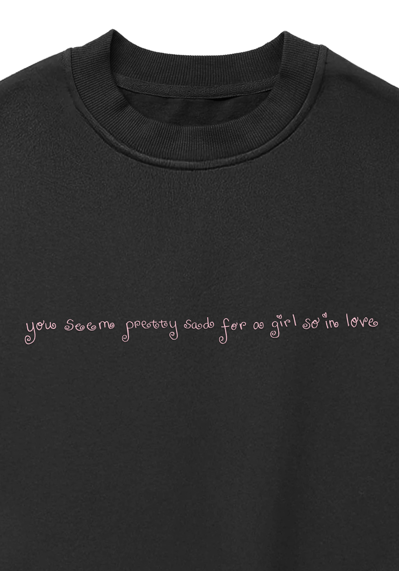 lace album cover embroidered crewneck