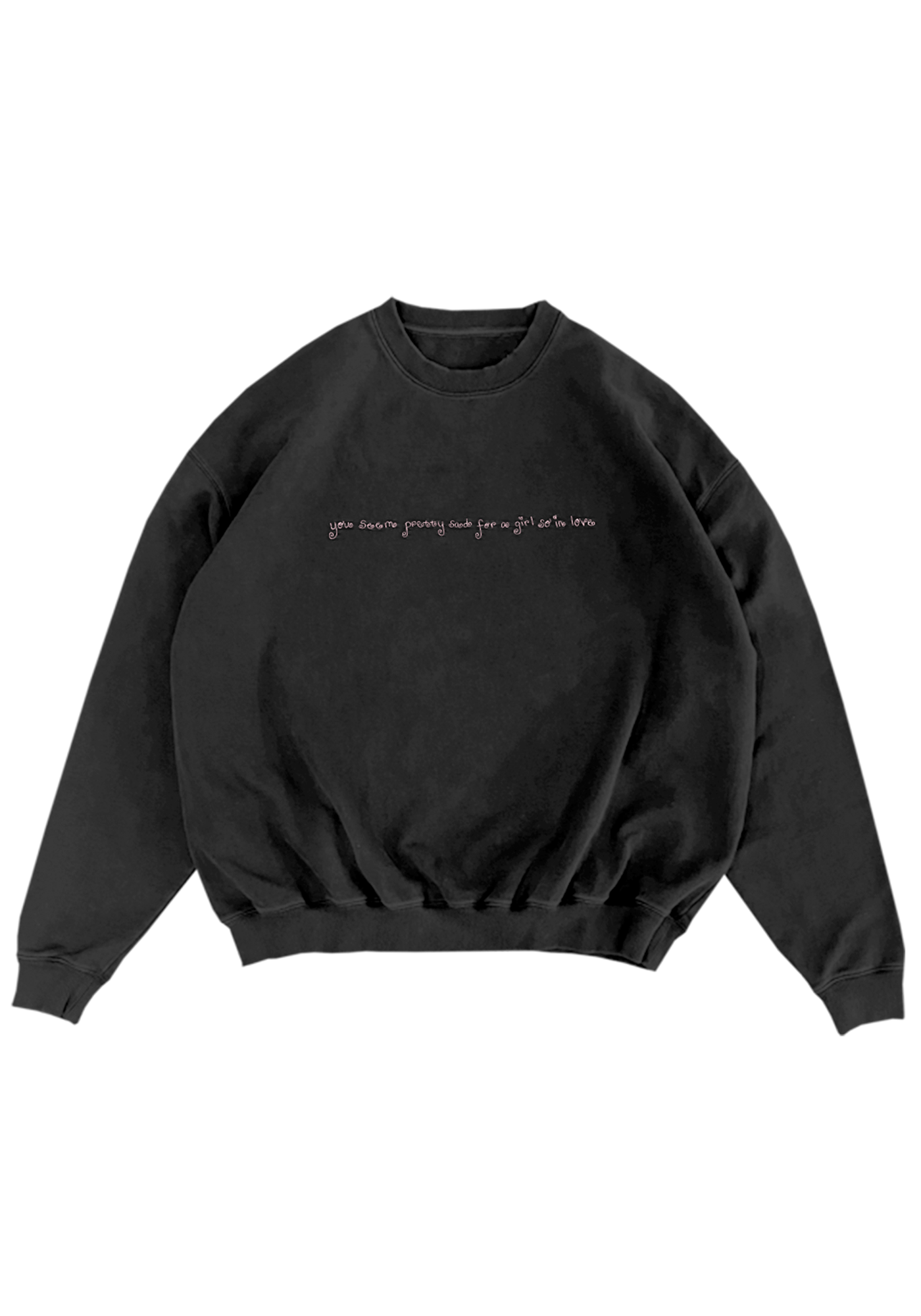 lace album cover embroidered crewneck